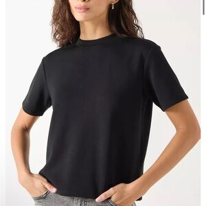 Splash Crew Neck Baby Tee T-shirt with Short Sleeves black